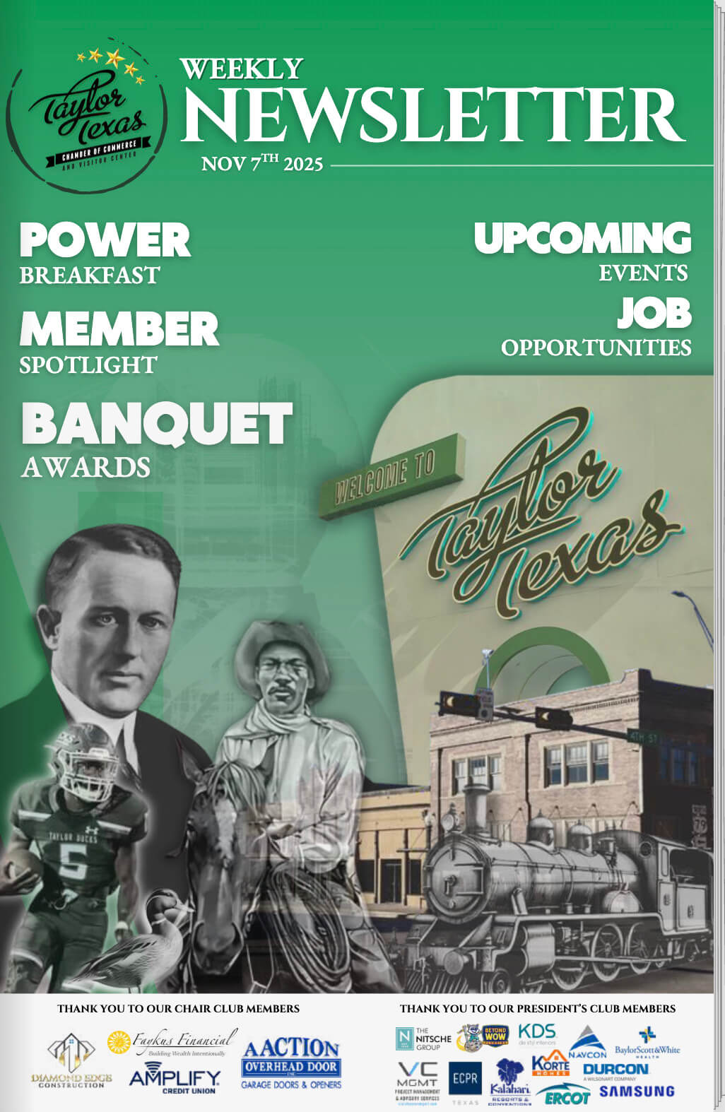 November 7th Newsletter Taylor Chamber of Commerce